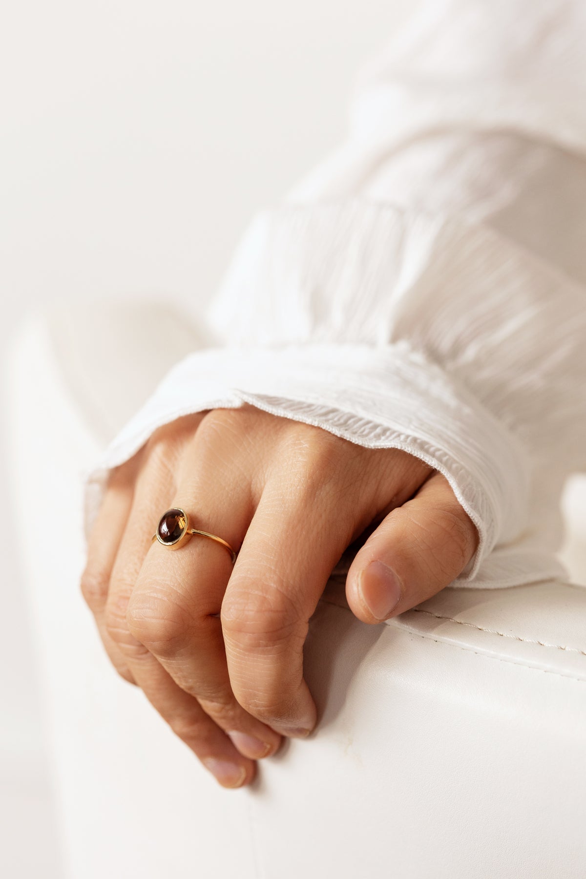 Smoky Quartz in Solid 10K yellow Gold Ring