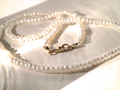 Organic Shape 4mm Natural Freshwater Pearl Necklace