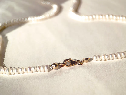 Organic Shape 4mm Natural Freshwater Pearl Necklace