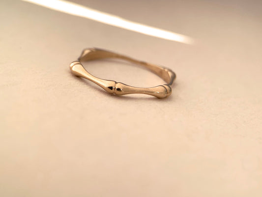 Bamboo-style Gold Ring