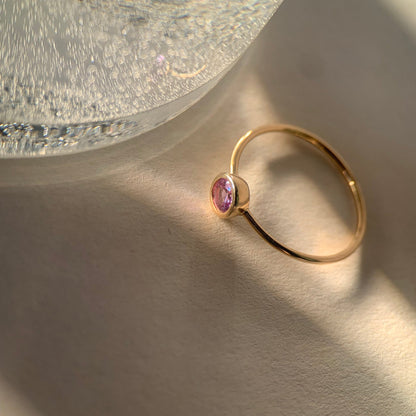 Round Alexandrite Gold Ring