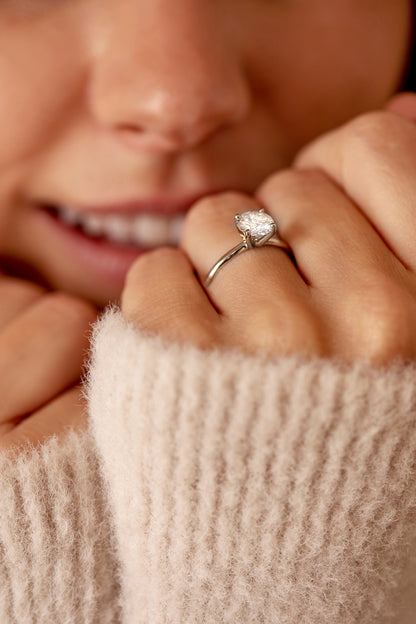 4 Prongs Single Gallery Solitaire Diamond Gold Engagement Ring