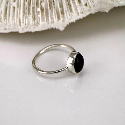 Natural Onyx in Sterling Silver Ring