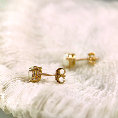 Oval Opal 10k Gold Stud Earrings