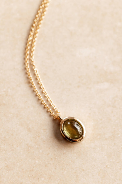 Peridot in Solid 10k yellow Gold Pendant