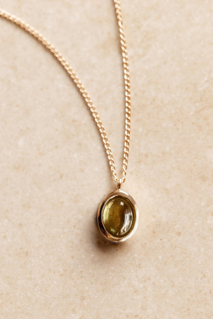 Peridot in Solid 10k yellow Gold Pendant