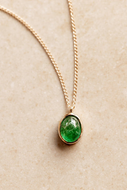 Emerald in Solid 10k yellow Gold Pendant