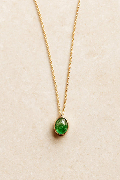 Emerald in Solid 10k yellow Gold Pendant