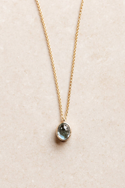 Blue Topaz in Solid 10k yellow Gold Pendant