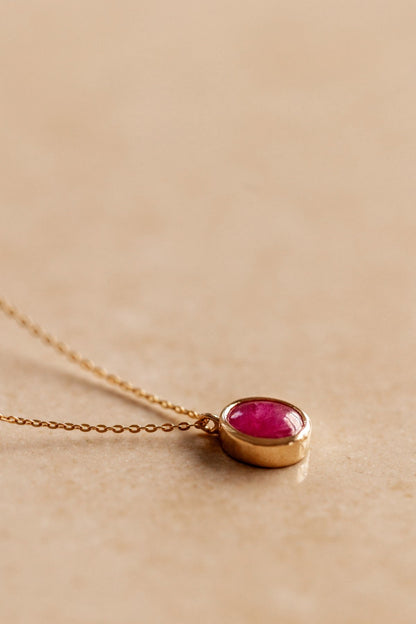Ruby in Solid 10k yellow Gold Pendant
