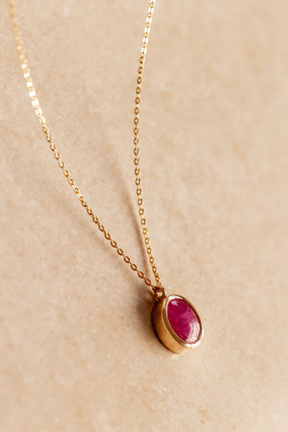 Ruby in Solid 10k yellow Gold Pendant