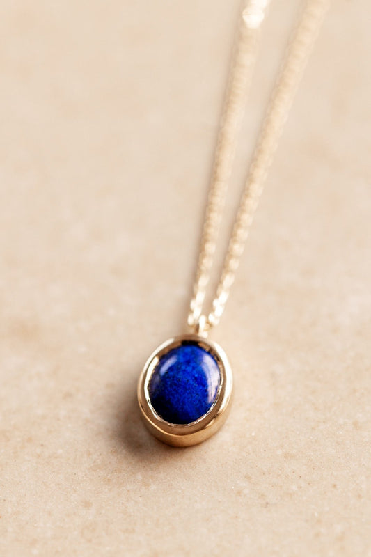 Lapis Lazuli in Solid 10k yellow Gold Pendant