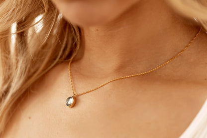 Blue Topaz in Solid 10k yellow Gold Pendant