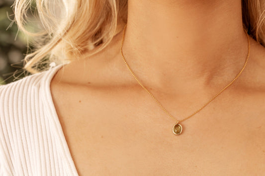 Peridot in Solid 10k yellow Gold Pendant