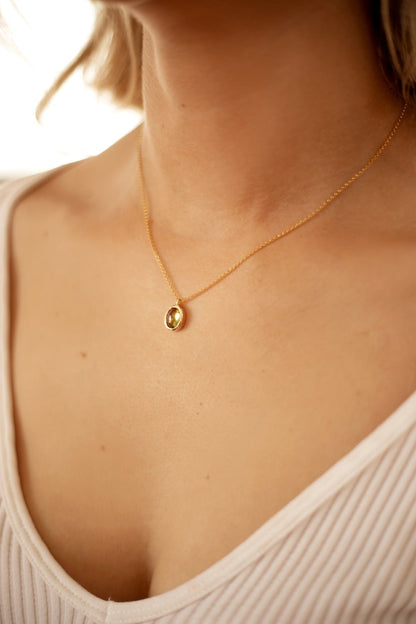 Peridot in Solid 10k yellow Gold Pendant