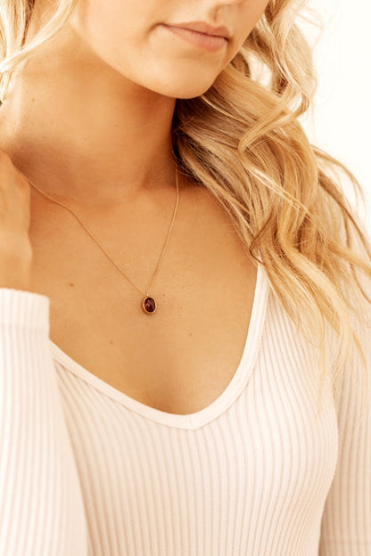 Garnet in Solid 10k yellow Gold Pendant