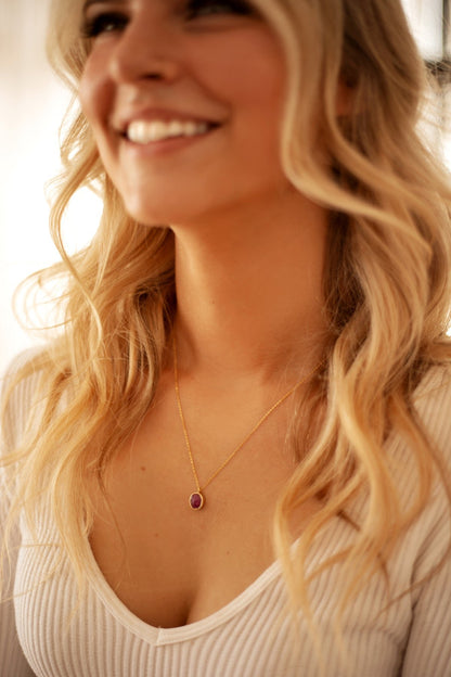 Ruby in Solid 10k yellow Gold Pendant