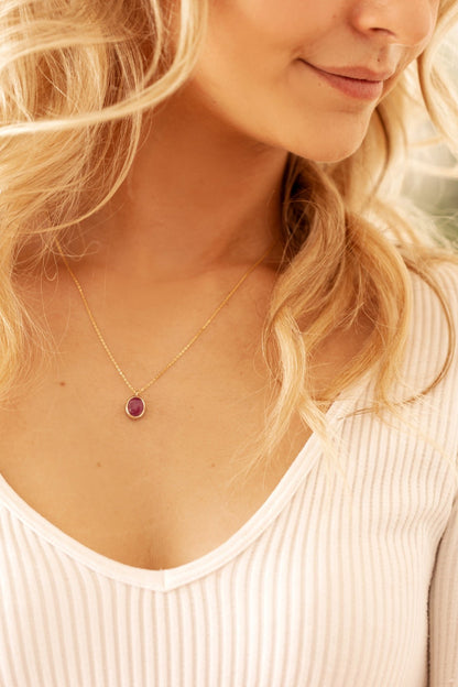 Ruby in Solid 10k yellow Gold Pendant