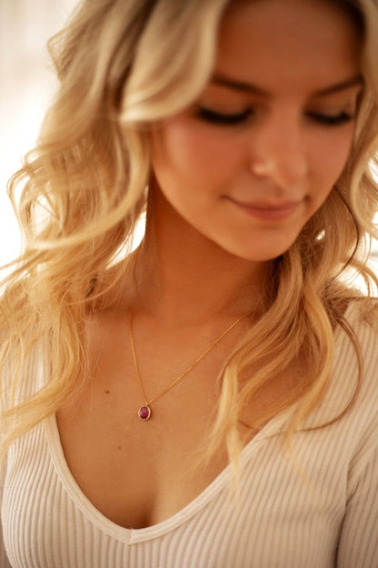 Ruby in Solid 10k yellow Gold Pendant