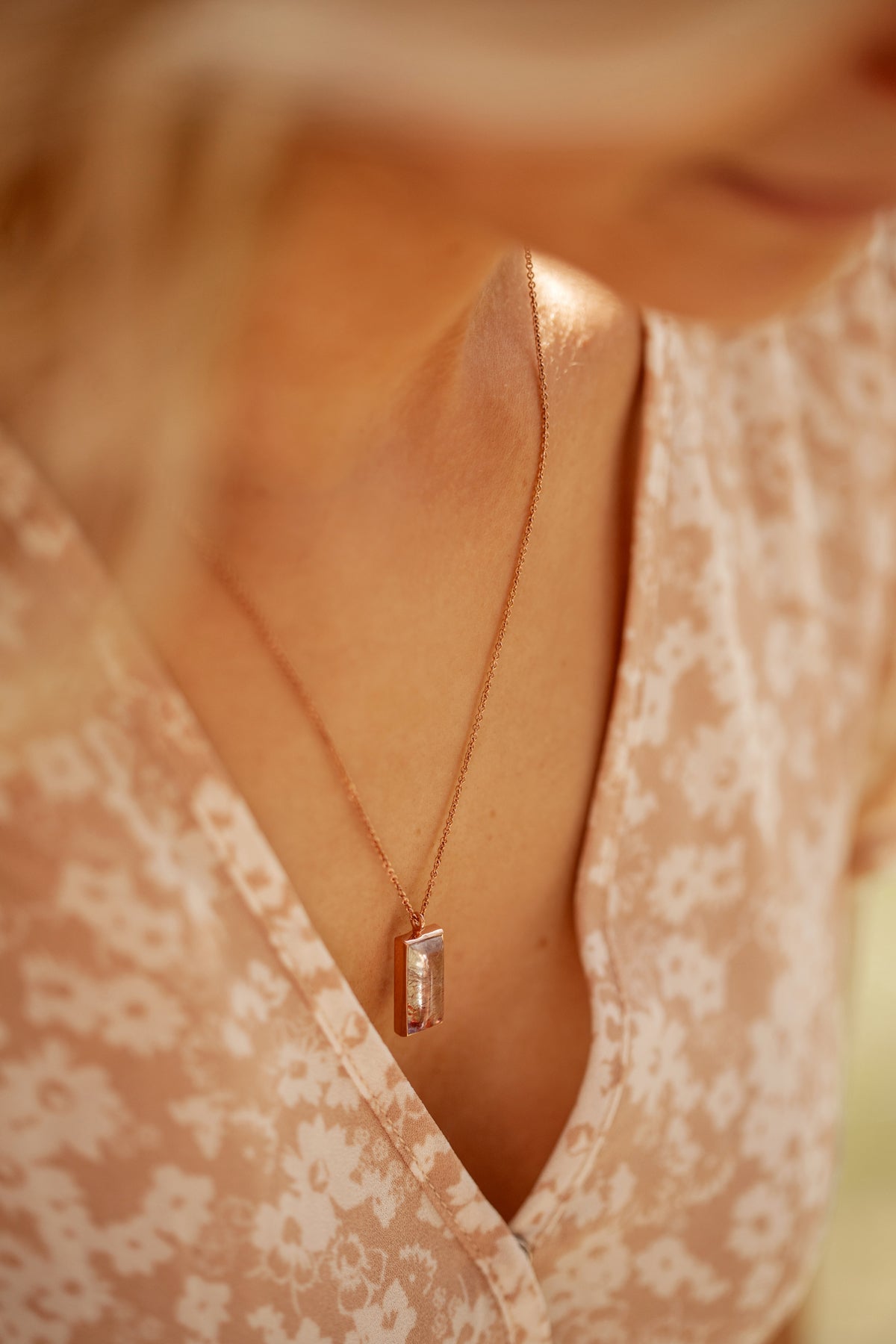 Amethyst Rutile Quartz Necklace