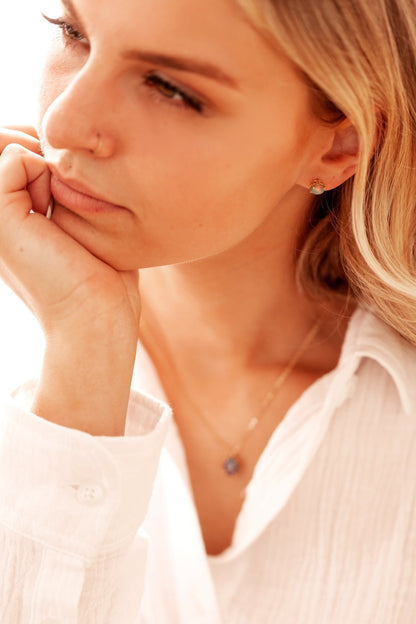 Ethiopian Opal in Solid 14k yellow Gold Pendant and Earrings