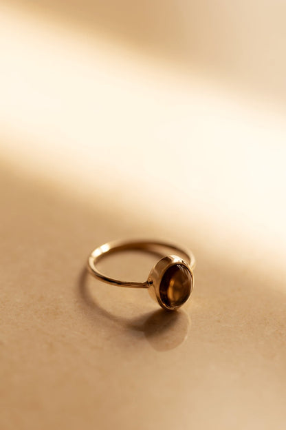 Black Star Sapphire in Solid 10K yellow Gold Ring