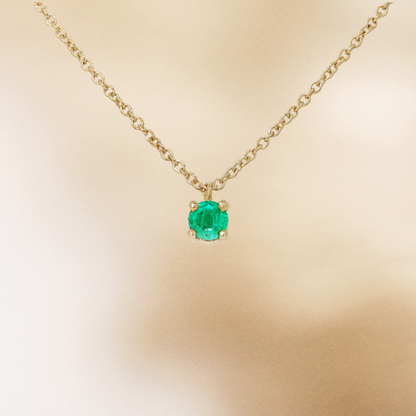 Emerald Yellow Gold Necklace