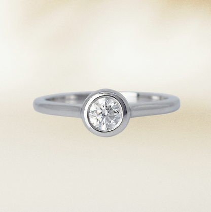 Open style Bezel Set Engagement Ring