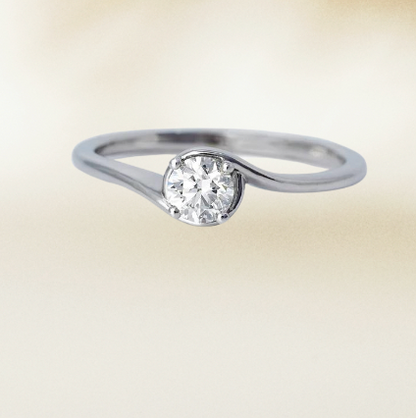 Twisted Solitaire Diamond Engagement Ring
