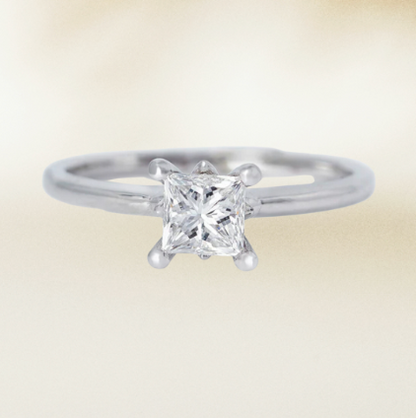 Princess Cut Diamond Solitaire Engagement Ring
