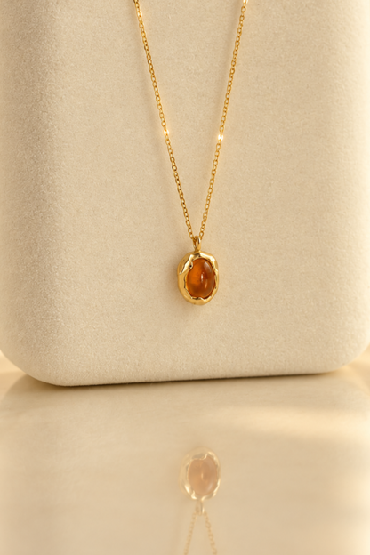 Sunlit yellow citrine pendant in organic solid 10k gold