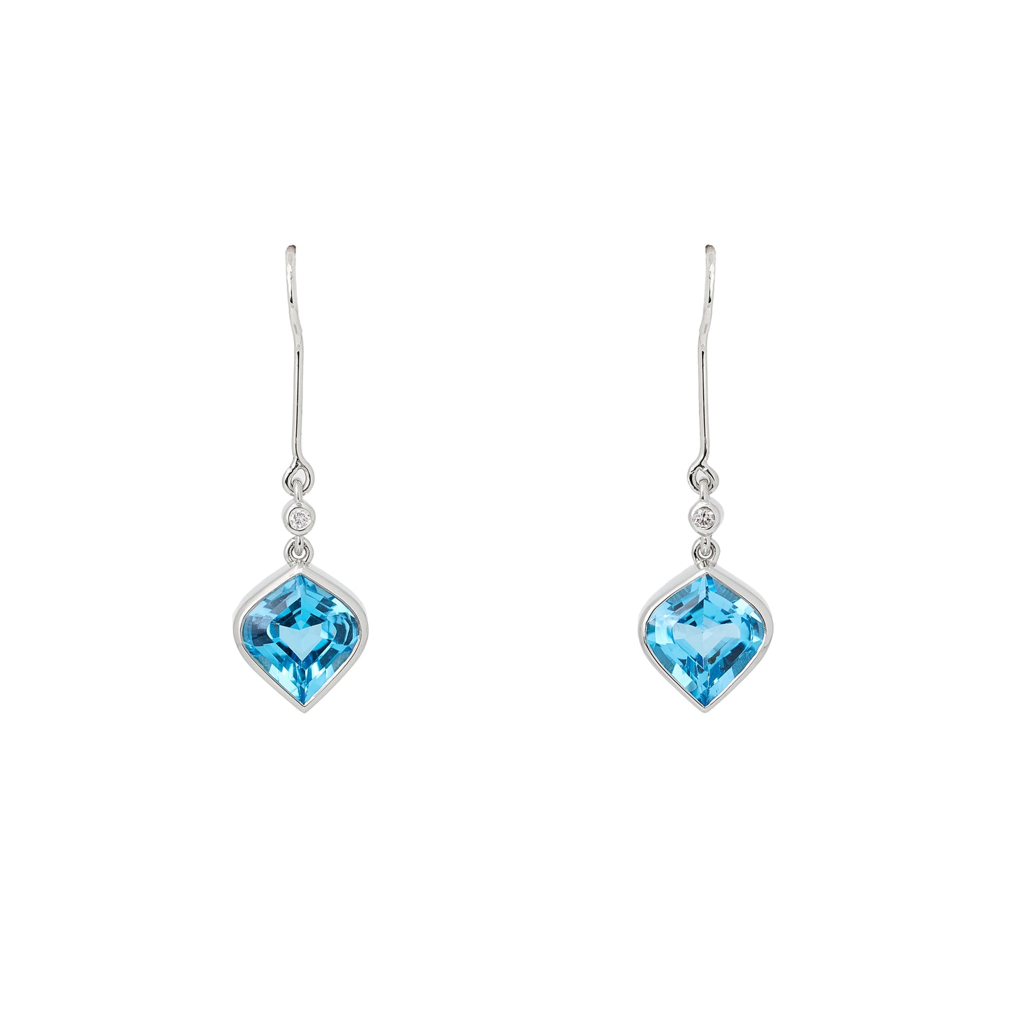 Topaz Earrings w/ Diamonds