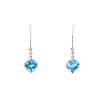 Topaz Earrings w/ Diamonds
