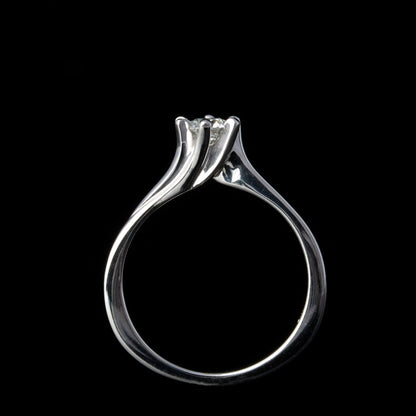 Twisted Six Prongs Natural diamond gold Engagement Ring