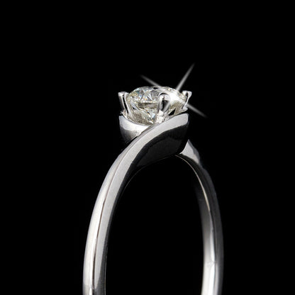 Twisted Solitaire Diamond Engagement Ring