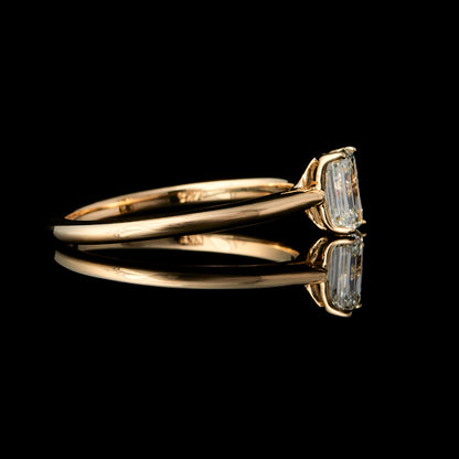 Emerald-Cut Lab-Grown Diamond and Yellow Gold Engagement Ring