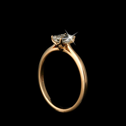 Emerald-Cut Lab-Grown Diamond and Yellow Gold Engagement Ring