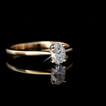 Load image into Gallery viewer, Oval Natural Diamond Yellow Gold Engagement Ring