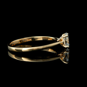 Oval Natural Diamond Yellow Gold Engagement Ring