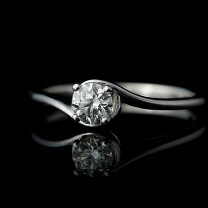 Twisted Solitaire Diamond Engagement Ring