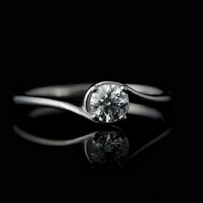 Twisted Solitaire Diamond Engagement Ring