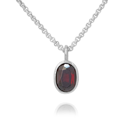 Natural Garnet Sterling Silver necklace