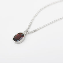Load image into Gallery viewer, Oval Garnet Sterling Silver necklace