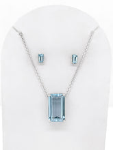 Load image into Gallery viewer, Baguette Blue Topaz Sterling Silver Necklace
