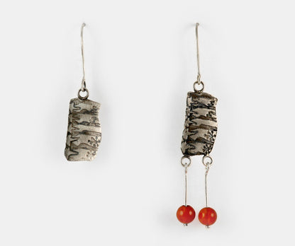 Carnelian Etched Earrings
