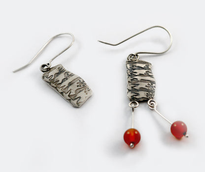Carnelian Etched Earrings