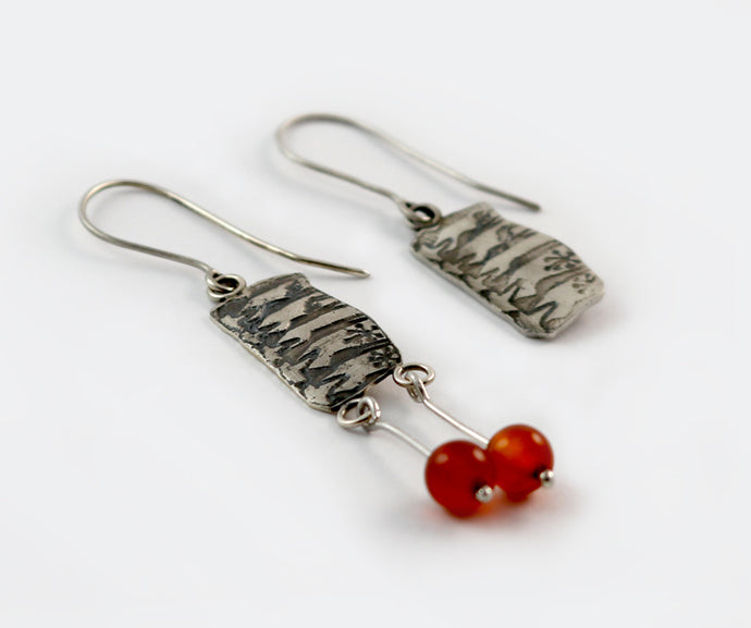 Carnelian Etched Earrings