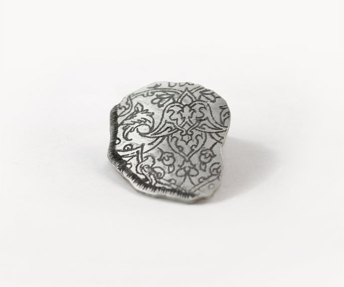 Etched Silver Brooch #001