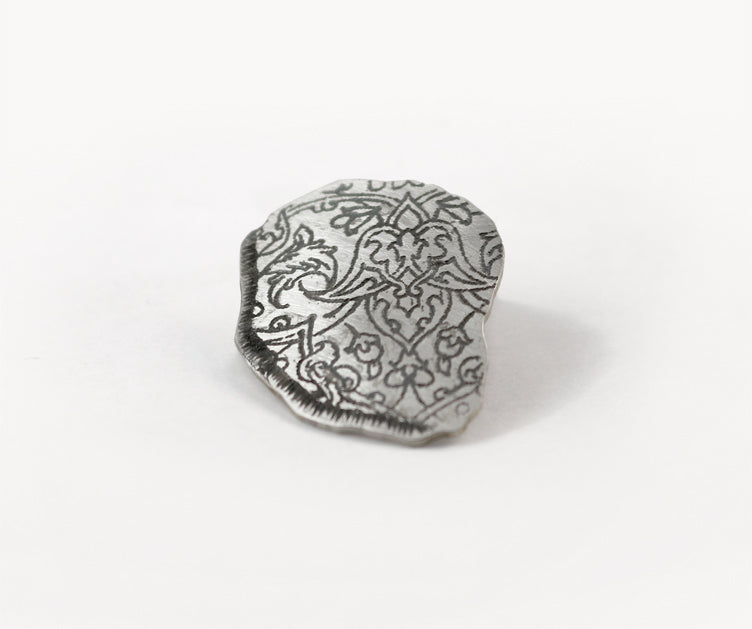 Etched Silver Brooch #001