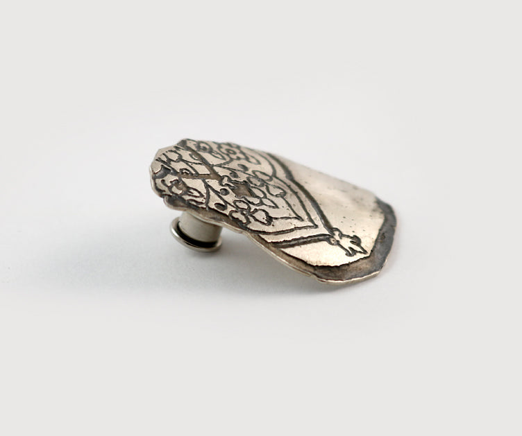 Etched Silver Brooch #002